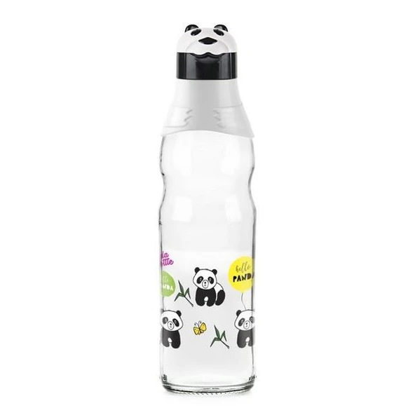 Sevimli Panda Tasarımlı Cam Suluk  Sızdırmaz 1000 ML - Resim 2