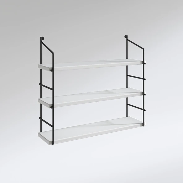 Kenzlife mutfak banyo duvar rafı junzi mat beyaz suntalam 070(Y)*60(G)*15(D)3 KATLI - Resim 2