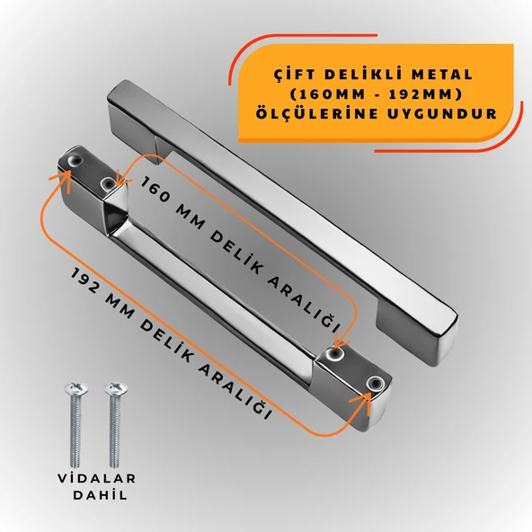 Köprü Kulp Dolap Çekmece Kulbu Metal Kulp 192 MM ( 10 ADET ) - Resim 4