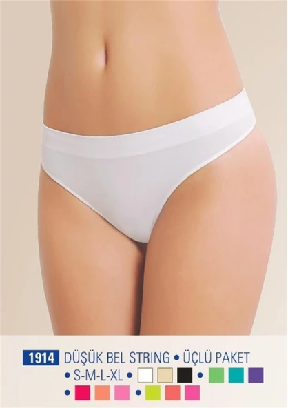 Nbb 1914 Düşük Bel String Üçlü Paket Dikişsiz ürün görseli 1