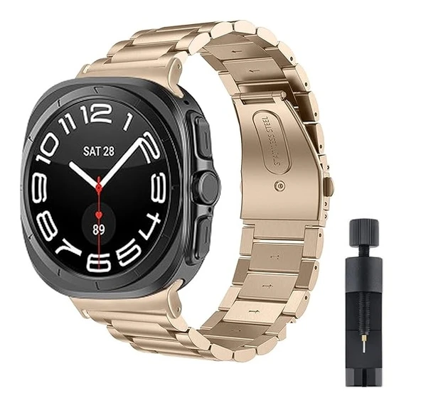 Samsung Galaxy Watch 8 40mm 44mm Classic 46mm Kordon Klipsli Metal Kordon 04 +Kısaltma Aparatı - 6