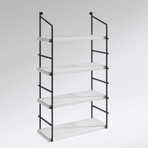 Kenzlife mutfak banyo duvar rafı junzi mat beyaz suntalam 100(Y)*40(G)*15(D)4 KATLI - Resim 2