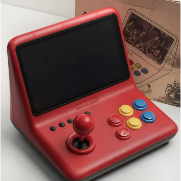 Ozmik  Retro 9 inç joystick arcade A7 mimarlık dört çekirdekli CPU simülatörü video oyunu konsolu - Resim 4