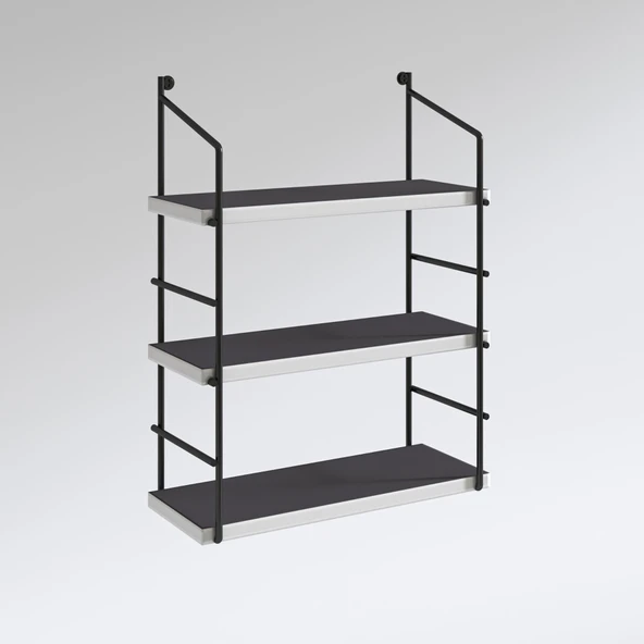 Kenzlife mutfak banyo duvar rafı junzi mat gri suntalam 070(Y)*40(G)*15(D)3 KATLI - Resim 2