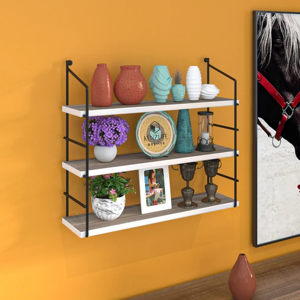 Kenzlife mutfak banyo duvar rafı junzi mat cordoba suntalam 070(Y)*60(G)*15(D)3 KATLI ürün görseli