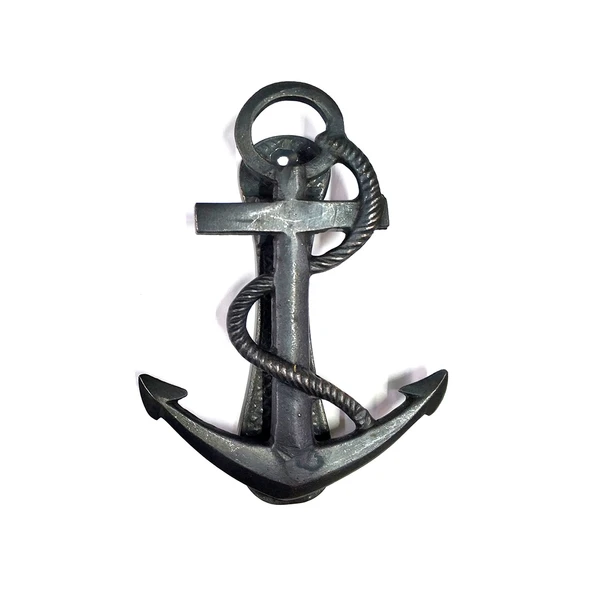 Antika Tarz Dekoratif Pirinç Halatlı, Çapa, Denizci, Gemici Kapı Tokmağı, Taktak - 170x60mm, Oksit ürün görseli 1