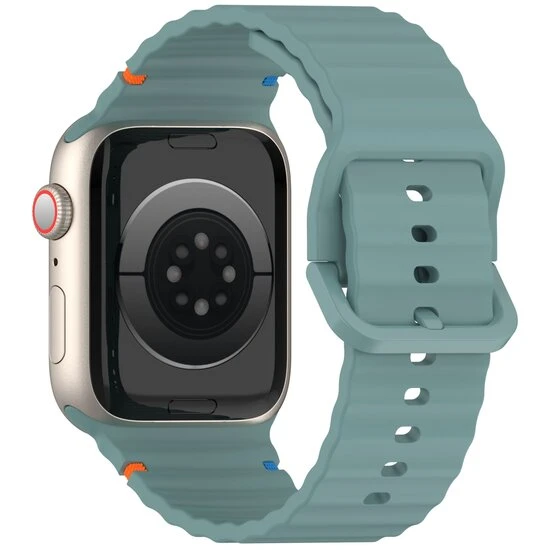 Apple Watch 10/11 42mm-38/40/41mm Kordon Dekoratif Örgü Çizgili Spor Silikon Kayış 2/3/4/5/6/se/7/8/9 - 11