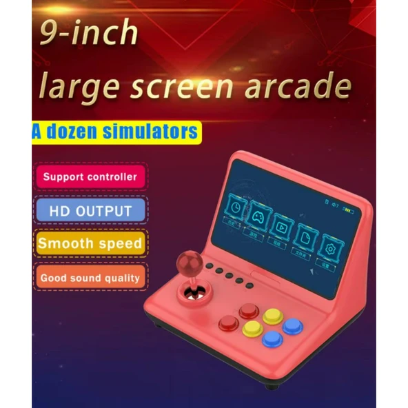 Ozmik  Retro 9 inç joystick arcade A7 mimarlık dört çekirdekli CPU simülatörü video oyunu konsolu - Resim 8
