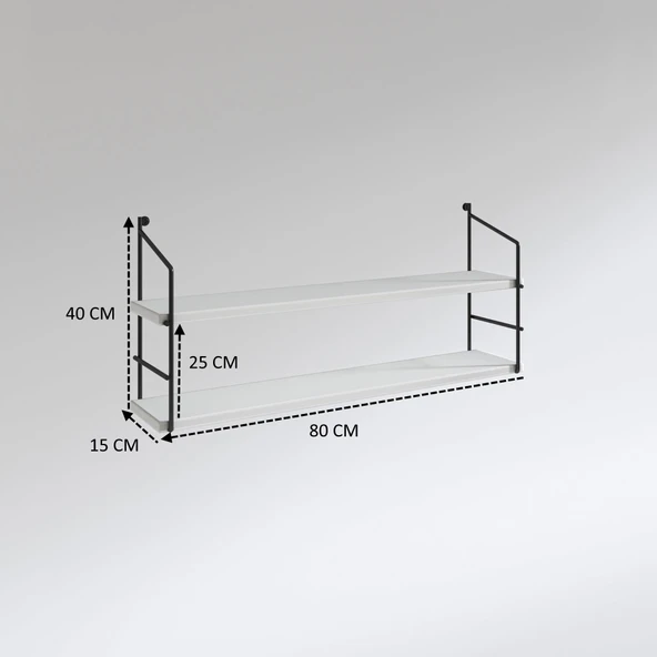 Kenzlife mutfak banyo duvar rafı junzi mat gri suntalam 040(Y)*80(G)*15(D)2 katlı - Resim 3