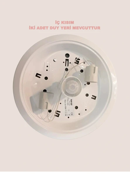 NADE Beyaz E-27x2 Duylu Sensörlü Tavan Glop (Sac Kasa) - 2