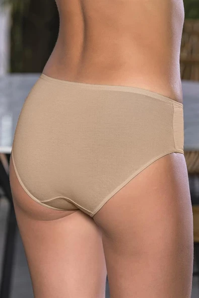 PAMUKLU YÜKSEK BEL SLİP KÜLOT TEN (MGP2966) - Resim 2