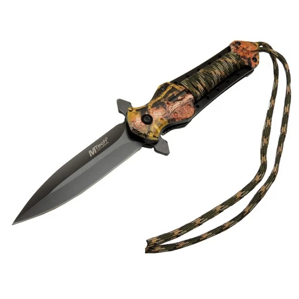 4267 Çok Renkli Kamp Çakı 21cm - Yarı Otomatik, İpli ürün görseli 1