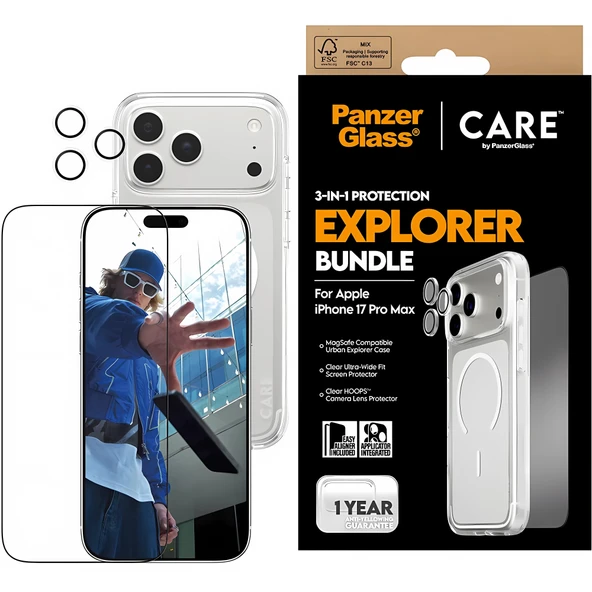 Panzerglass Apple iPhone 17 Pro Urban Explorer 3’ü 1 Arada Paket (Ekran Koruyucu+Kamera Koruyucu+Magsafe Kılıf) ürün görseli