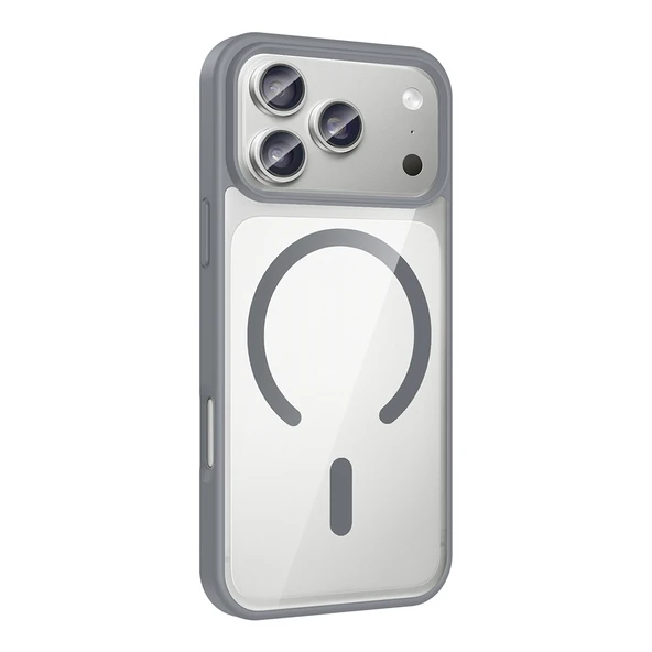 iPhone 17 Pro Max Kılıf M-safe Wireless Şarj Özellikli Silikon ZNTH Ege Kapak - Lacivert - Resim 3