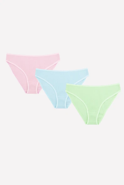 Mavi Yeşil Pembe 3lü Fitilli Külot ürün görseli