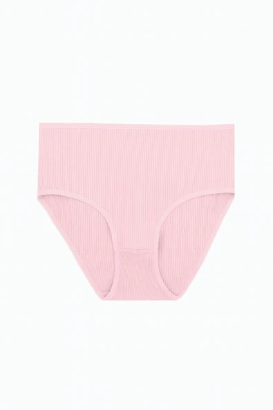 Gül Kurusu Pembe İndigo 3lü Fitilli Yüksel Bel Külot - Resim 3