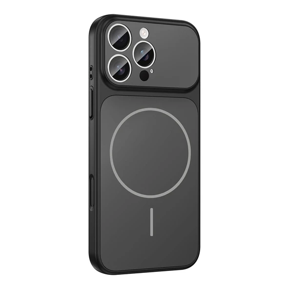 iPhone 14 Pro Max Kılıf ZNTH M-Safe Şarj Özellikli Kamera Korumalı Formen Kapak - Gri - Resim 3