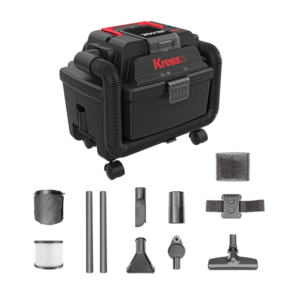 Kress KH035.9 20Volt 250W/17Kpa Flexi Esnek Hortumlu Şarjlı Islak/Kuru Süpürge & Üfleme (Akü Dahil Değildir) ürün görseli 1