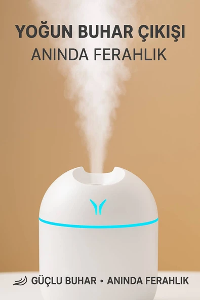 Işıklı Aromaterapi Hava Nemlendirici • Sessiz Çalışma • Güçlü Buhar • Modern Tasarım - 2