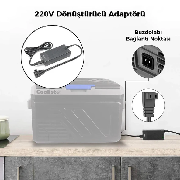 Coolist CLTACDC Kompresörlü Araç Buzdolapları İçin 220Volt/12Volt 6,0Ah Dönüştürücü Adaptör - 4