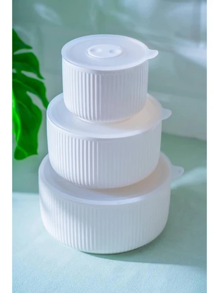 Acar POR7095 Carmen Beyaz Kase 3'lü 15.25x12.7x9.5 cm ürün görseli 1