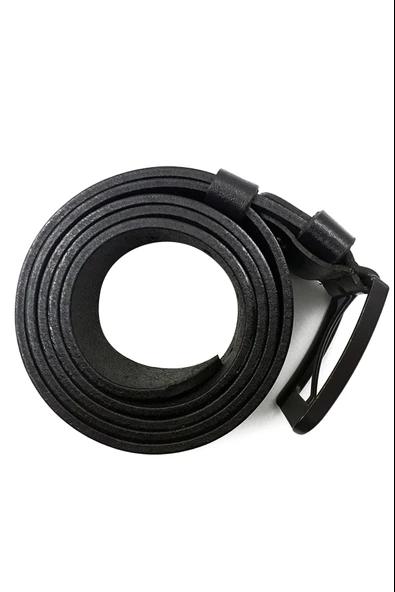 Hakiki Deri Kemer Siyah 4,5 cm - Resim 4