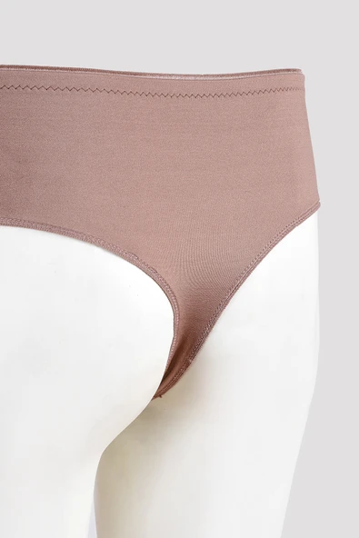 Koyu Kahve Barbara Yüksek Bel String Korse - Resim 3