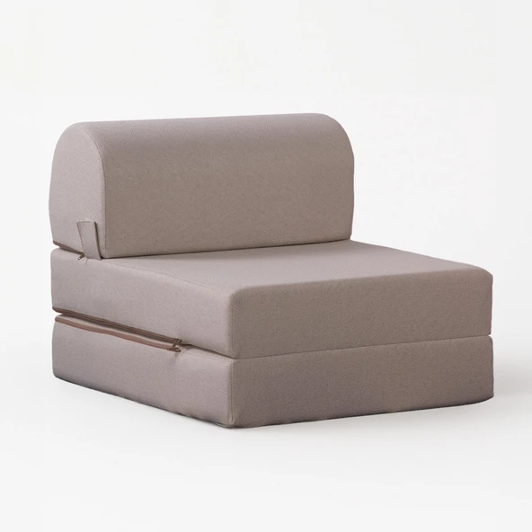 Yataklı Koltuk Magic Keten Görünümlü Tek Kişilik Bej Tek - 3