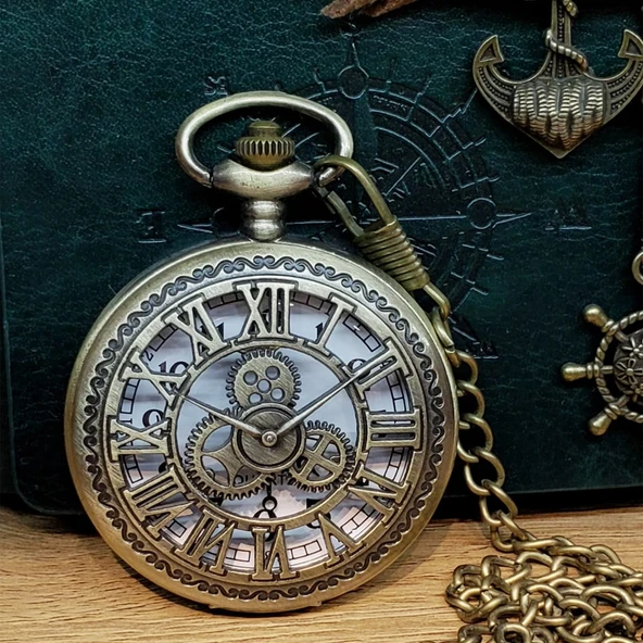 Antika Vintage Köstekli Saat Gökyüzü ürün görseli 1