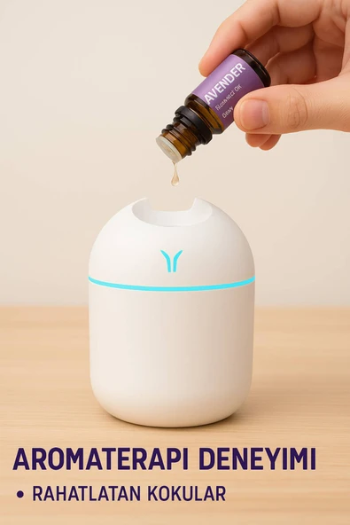 Işıklı Aromaterapi Hava Nemlendirici • Sessiz Çalışma • Güçlü Buhar • Modern Tasarım - 7