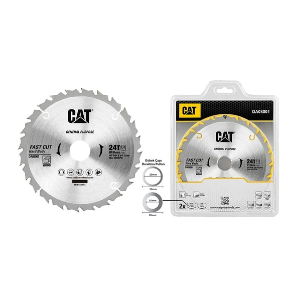 CAT DA08001 184x30mm Ahşap Kesme Elmas, Daire Testere Bıçağı 24 Diş - 2