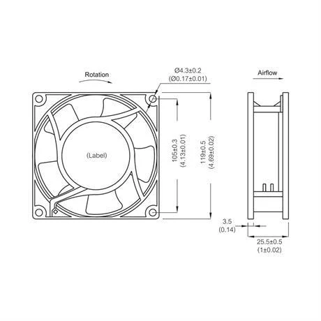 Plastim 120x120x25mm 220vac Bilezikli Aksiyel Fan - PF12025B - 5