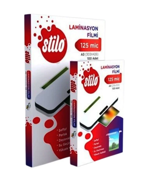 Stilo Laminasyon Film A4 125Mic 100Lü PVC Kaplama Kağıdı ürün görseli 1