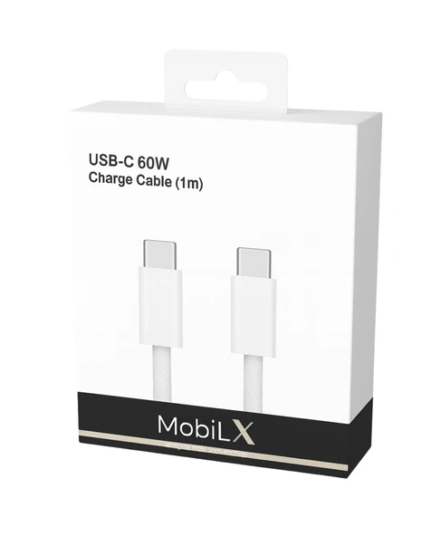 MobiLX Samsung Galaxy S25 Ultra Uyumlu 60W Type-C to Type-C Örgülü Şarj ve Data Kablosu (1m) - Resim 2