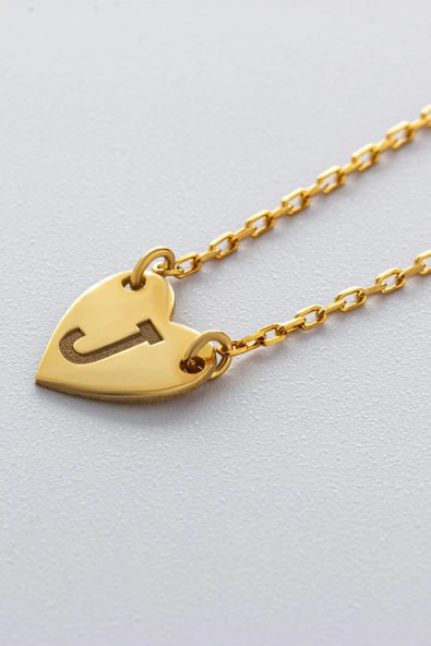 KALPLİ LAZER KESİM HARFLİ KOLYE - Resim 3