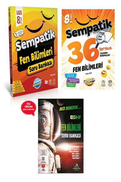 8.Sınıf Sempatik Fen Bilimleri Soru Bankası + 36 Haftalık Kazanım Denemeleri Seti 2025-2026 ürün görseli 1