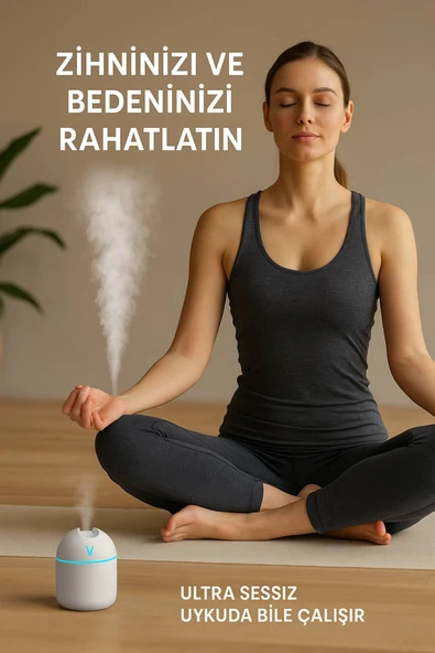 Işıklı Aromaterapi Hava Nemlendirici • Sessiz Çalışma • Güçlü Buhar • Modern Tasarım - 5