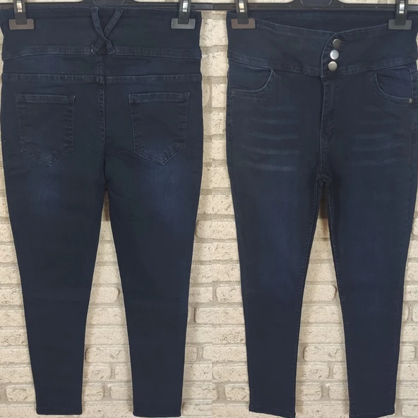 MDB Yüksek Bel Likralı Jean Pantolon 90 Cm - Resim 2