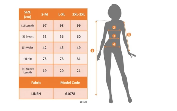 MDB Kadın Kısa Kollu V Yakalı Pile Detay Keten Elbise - Resim 5