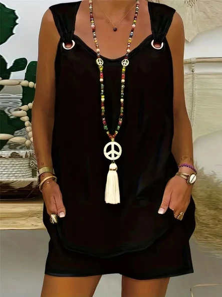 MDB Kadın Kolsuz V Yaka Kuş Gözü Detay Bluz Short Aerobin Ikili Takım - Resim 3