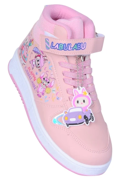 Prokids 4444 Pudra Cırtlı Boğazlı Kız Çocuk Spor Ayakkabı ürün görseli 1