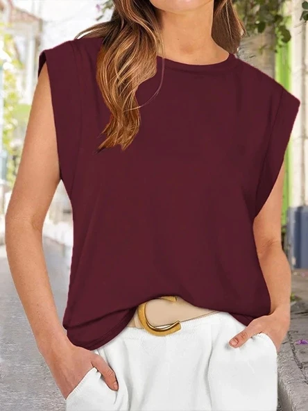 MDB Kadın Kısa Kollu Bisiklet Yaka Viskon Bluz ürün görseli 1