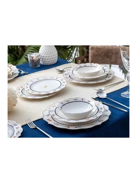 Acar PORWM6350 Çiçek Desenli Beyaz Yemek Takımı 24 Parça ürün görseli