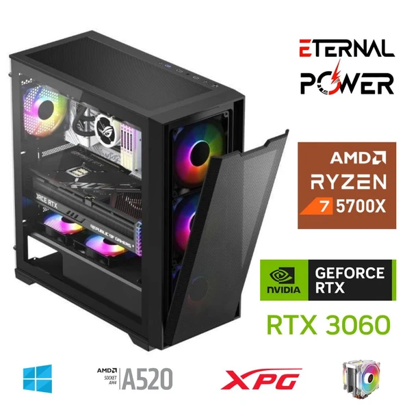 E.POWER RYZEN 7 5700X 32G DDR4 1TB M.2 RTX3060 A520 M650W
