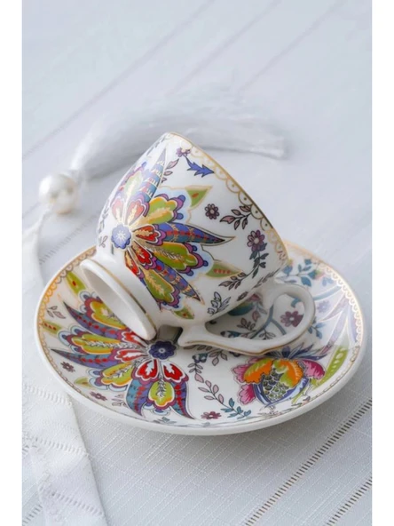 Acar KAI6587 Çiçek Desenli Porselen Kahve Seti 6'lı ürün görseli