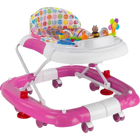 Babyhope 212 Royal Sallanır Yürüteç (PEMBE-BEYAZ)
