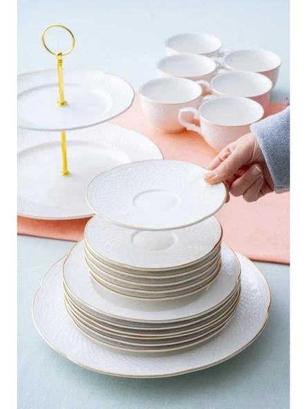 Acar PORWM6192 Gold Detaylı Beyaz Brunch Set 20 Parça ürün görseli 1