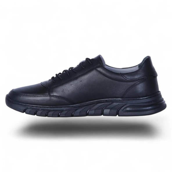 Baloğlu 1969 Siyah Kauçuk %100 Deri Erkek Casual Ayakkabı - Resim 3