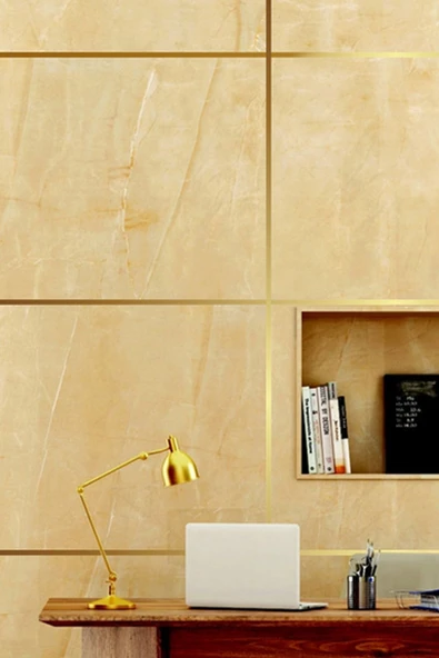 50 Metre Fayans Arası Şerit Dekoratif Yapışkan Su Geçirmez Sızdırmaz Altın Bant Kaplama 2 Adet - 4