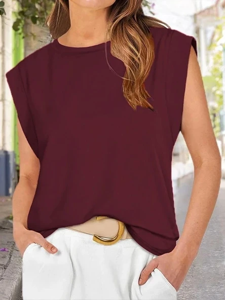 MDB Kadın Kısa Kollu Bisiklet Yaka Viskon Bluz - Resim 3